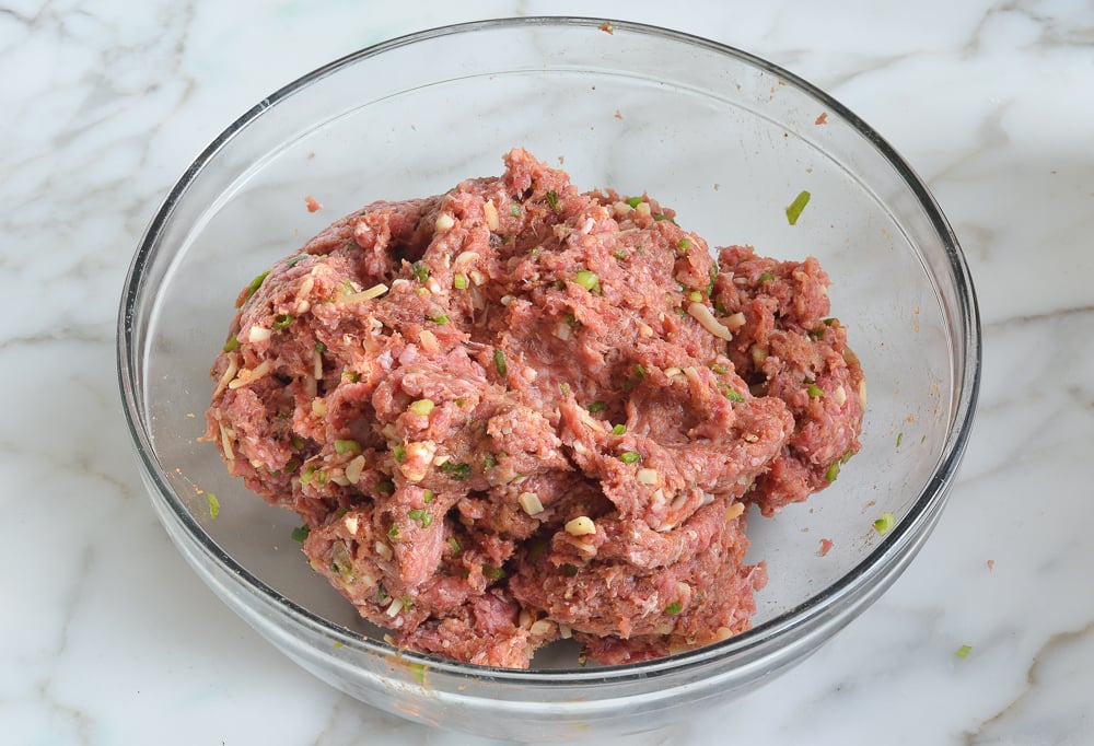cheeseburger slider mixture ready to form into patties