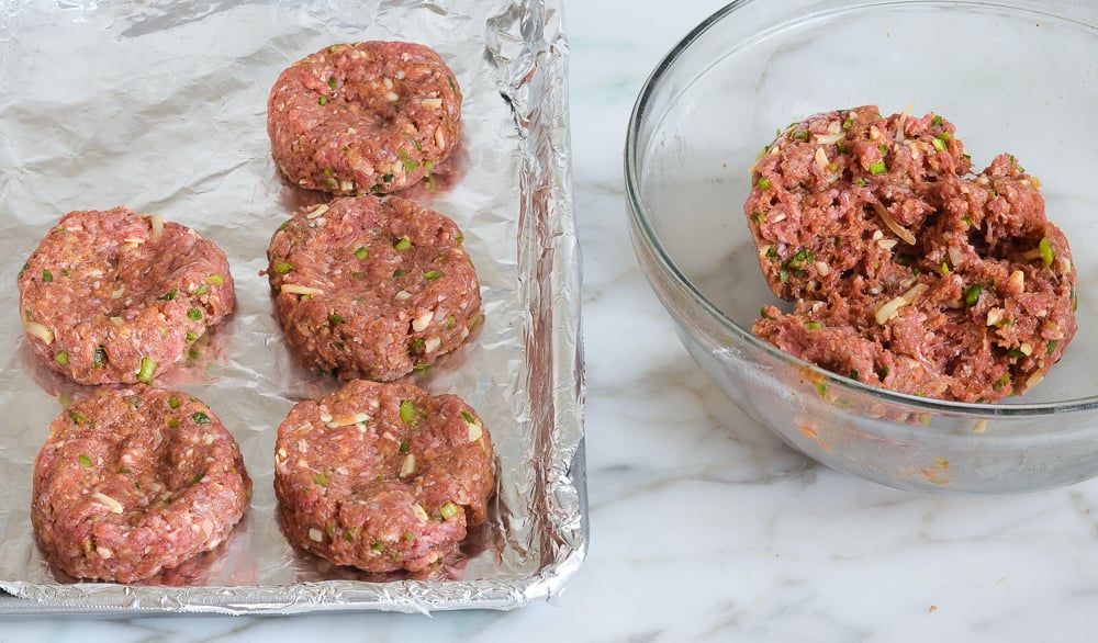 forming cheeseburger patties
