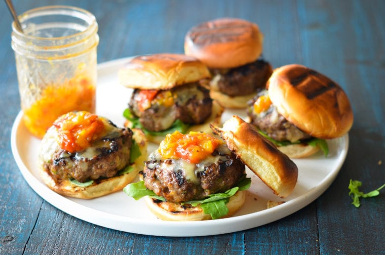 Plate of southwestern sliders.