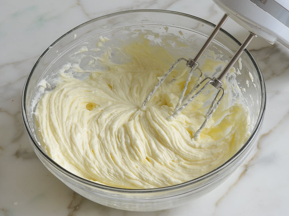 Whisk in a bowl of cream cheese mixture.