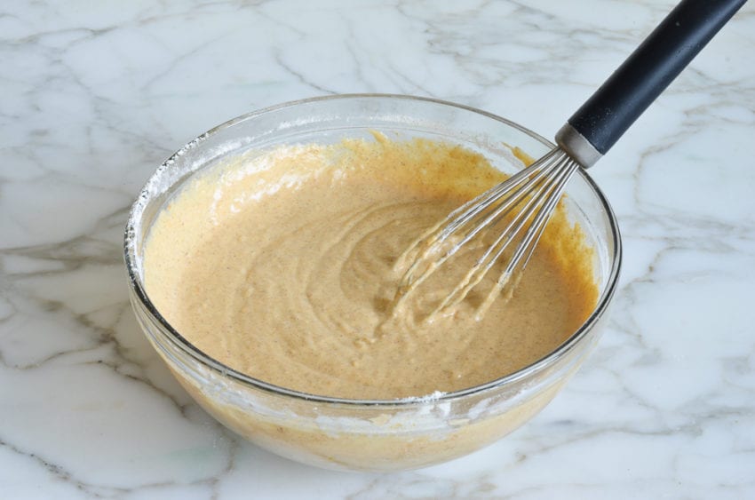 how to make pumpkin pumpkin pancake batter in bowl