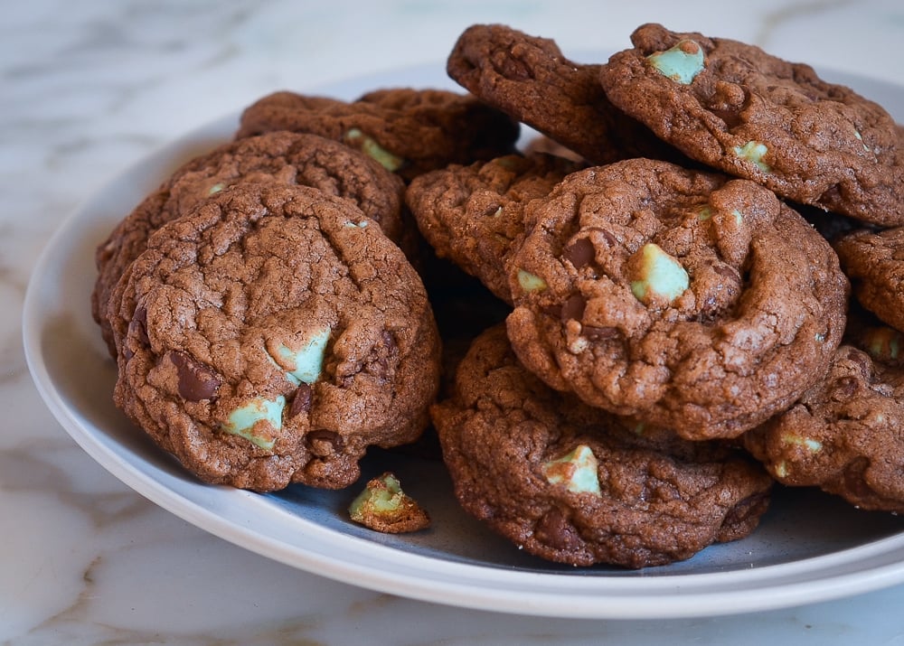 double chocolate mint cookies