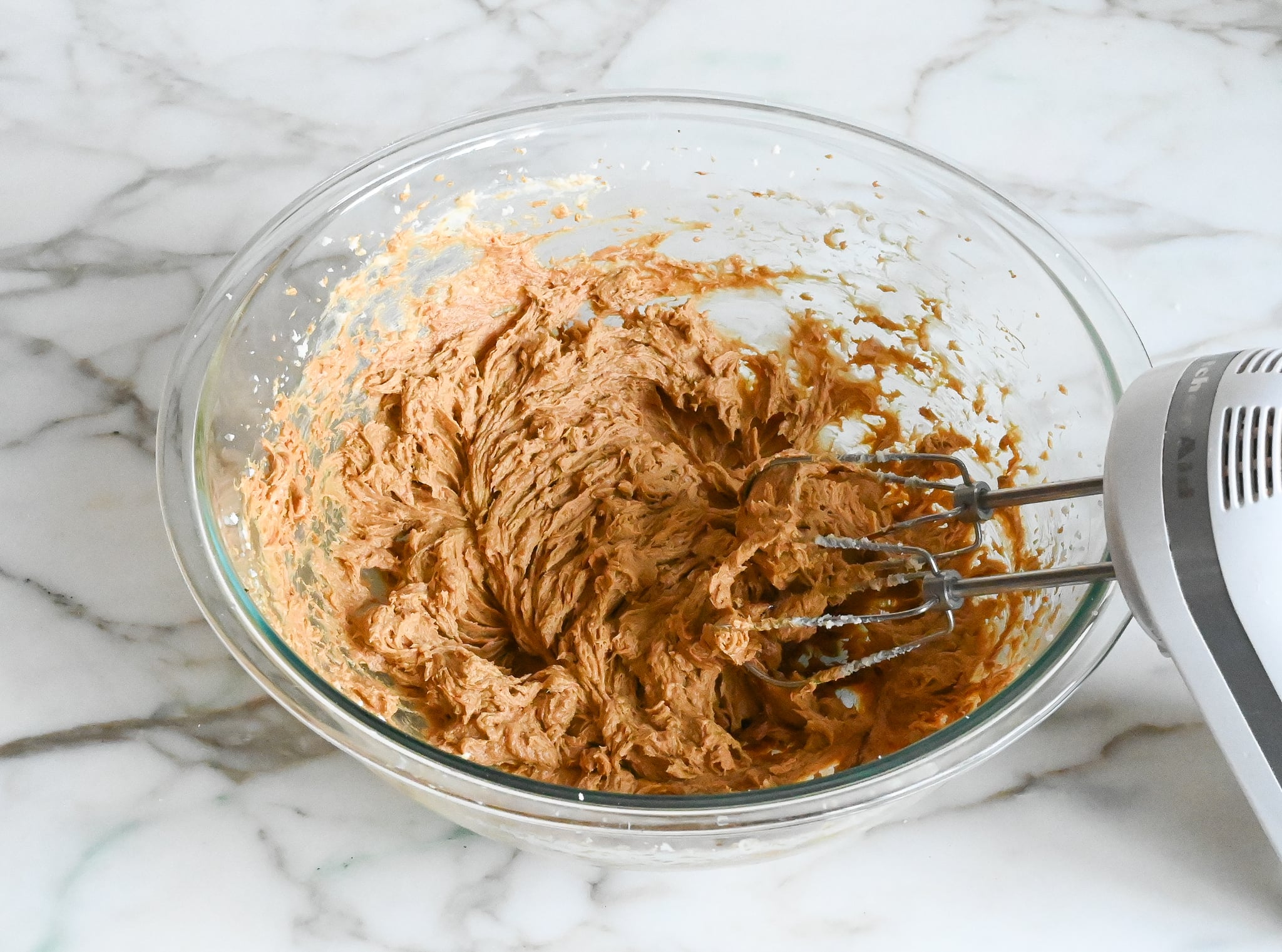 molasses and egg beaten into batter