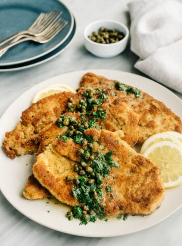 Plate of Chicken Piccata.