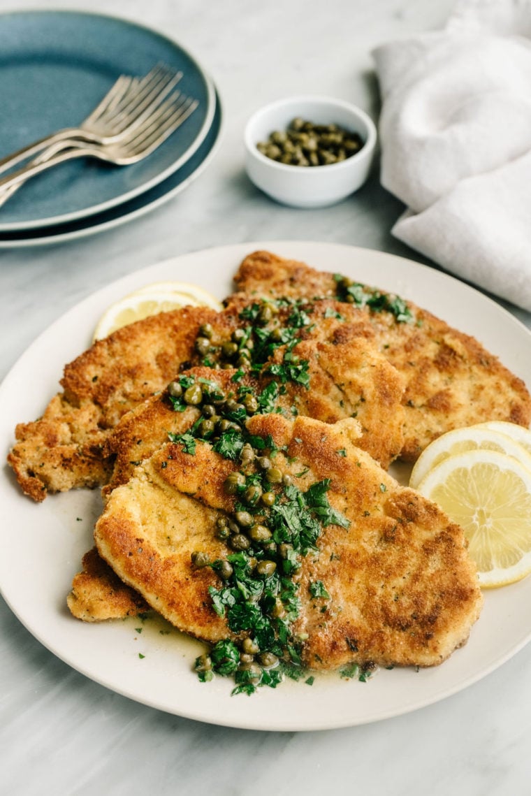 Plate of Chicken Piccata.