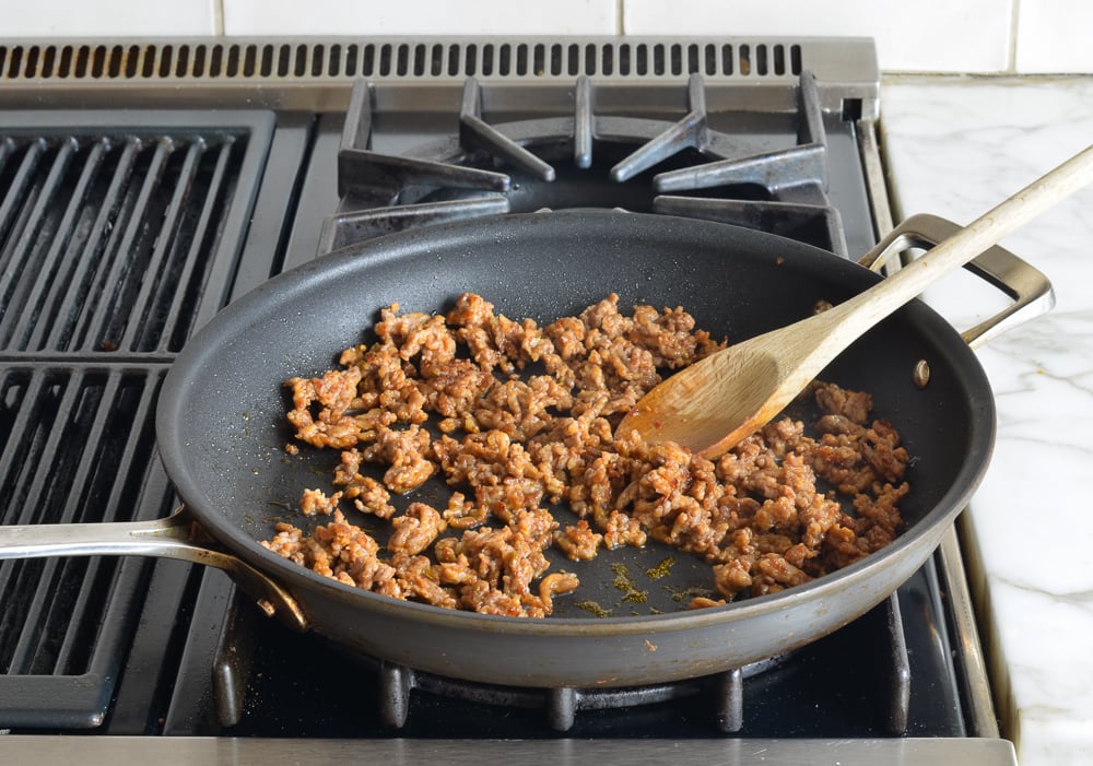 cooked sausage for breakfast burritos