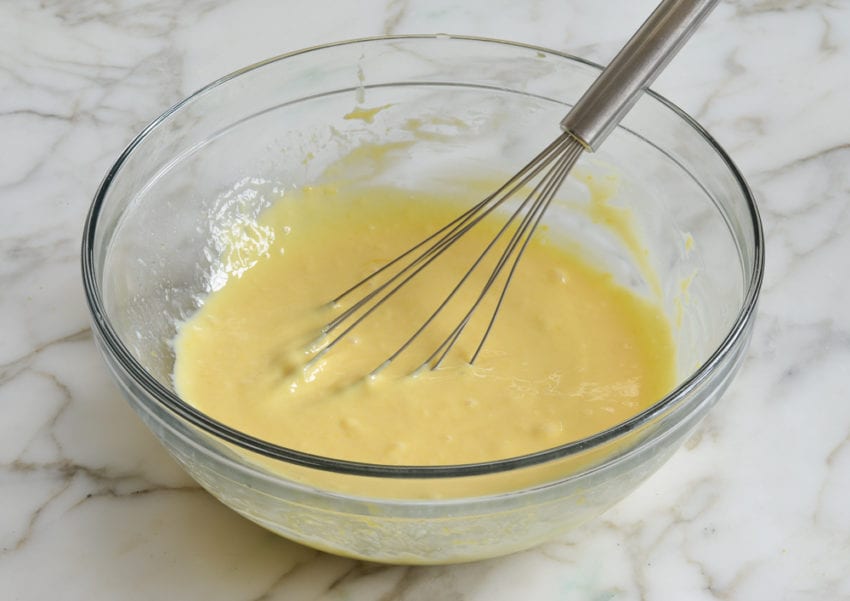 Whisk in a bowl of lemon mixture.