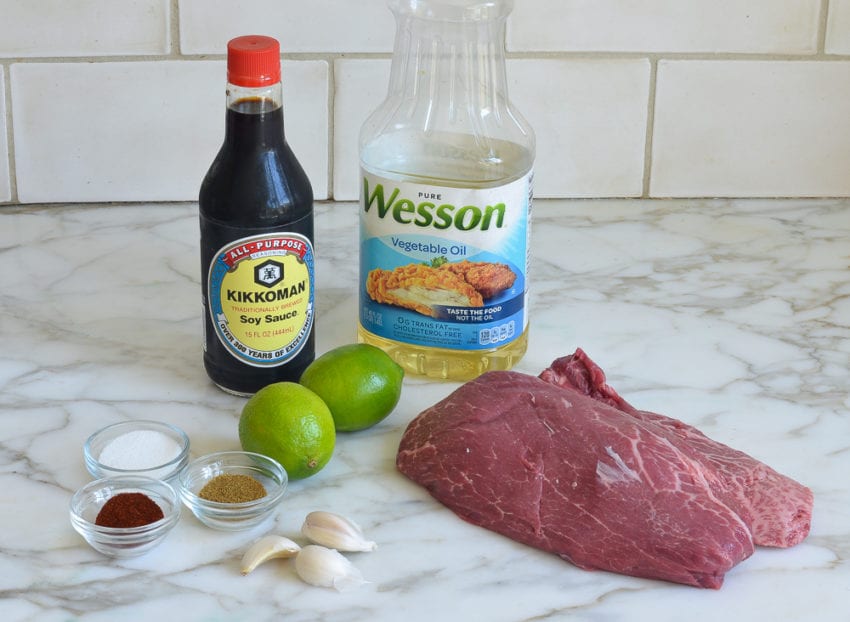 ingredients to make carne asada.