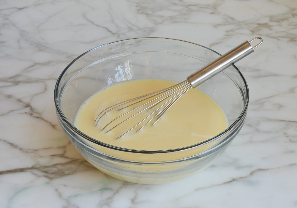 whisking the custard
