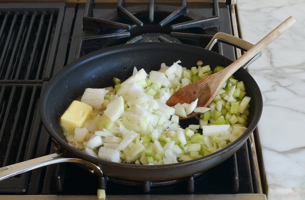 cooking the vegetables