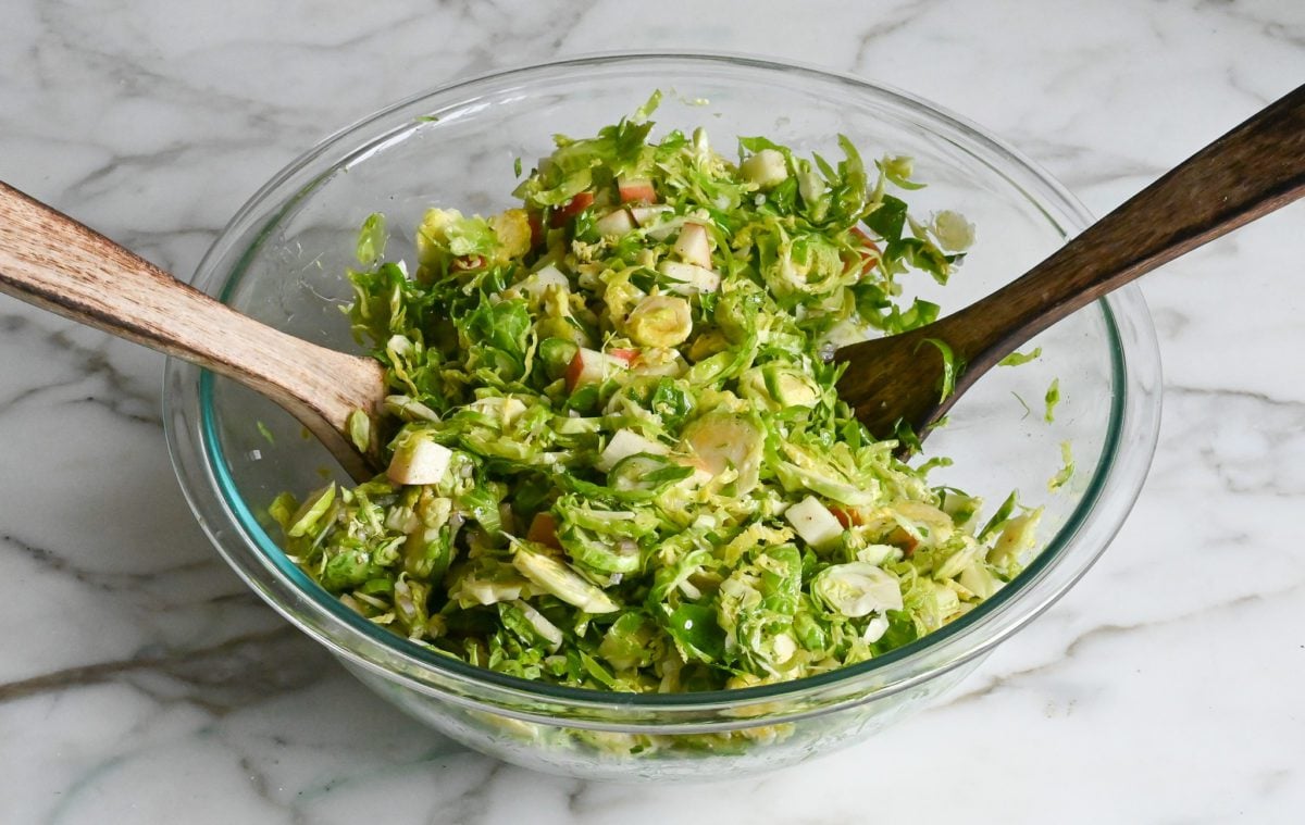 tossed Brussels sprout salad