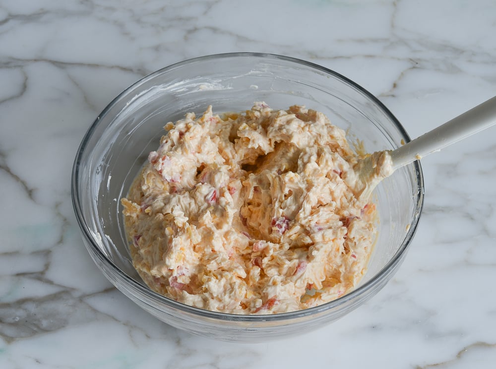 Bowl of pimento cheese.