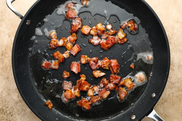 cooking the bacon
