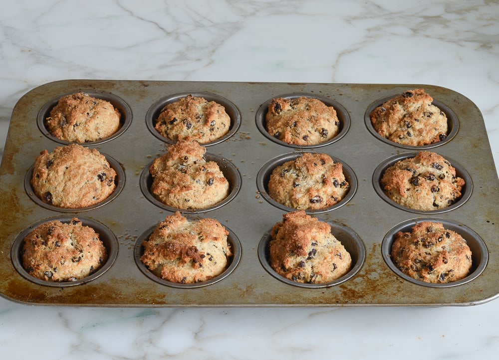 baked irish soda bread muffins fresh out of the oven