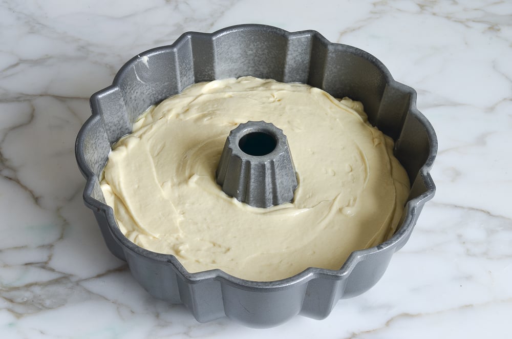 Kentucky butter cake ready to bake