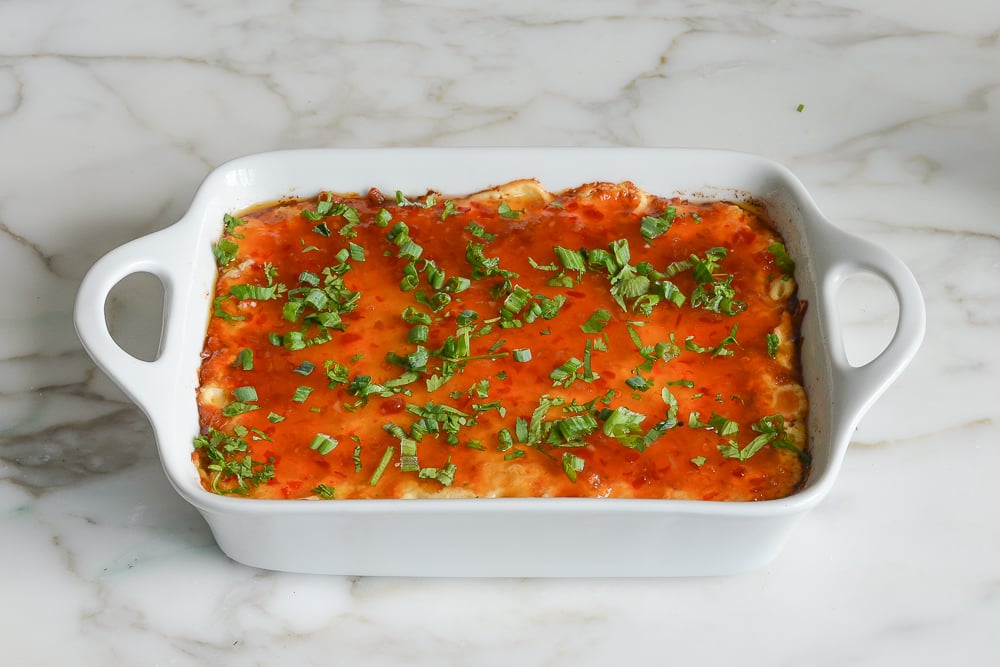 hot crab rangoon dip ready to serve