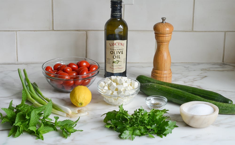 Israeli Salad ingredients