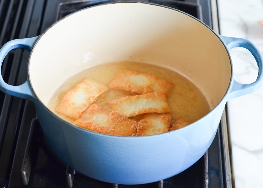 frying wonton crisps