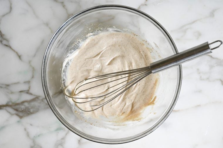 whisked dressing ingredients