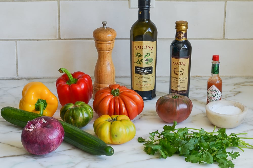 ingredients for gazpacho salad