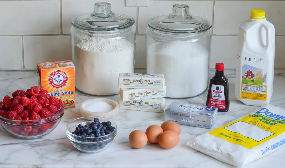 ingredients for flag cake