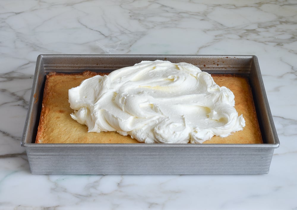 frosting the cake