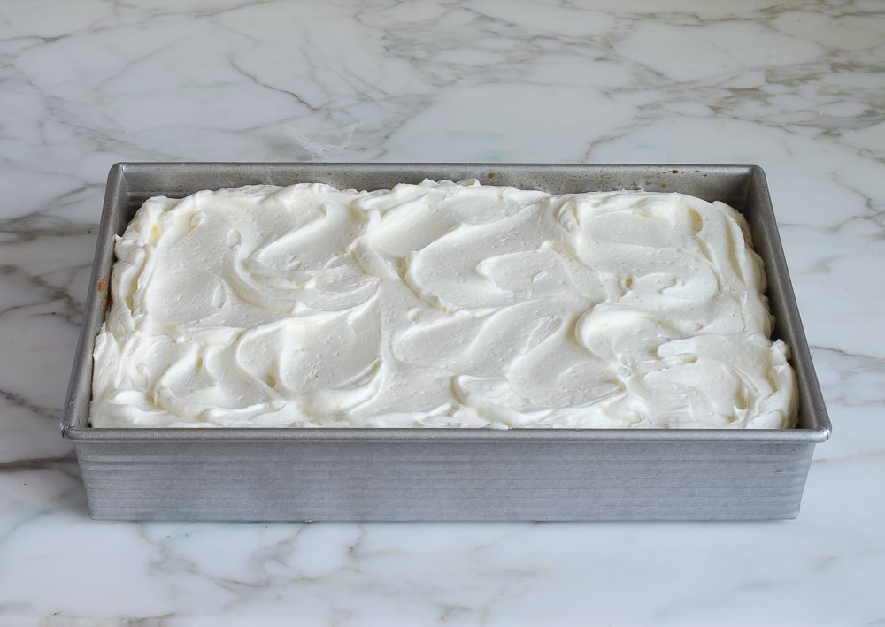 frosted vanilla sheet cake