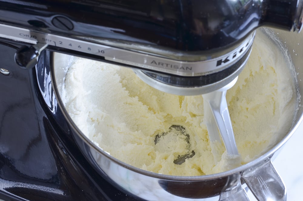 creamed butter and sugar