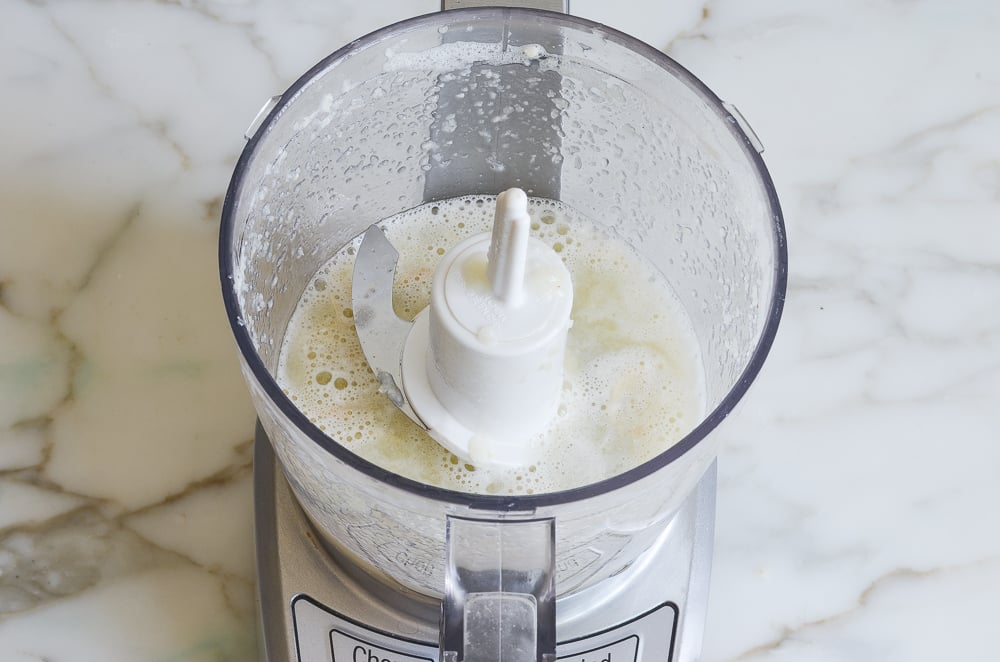 puréed garlic and lemon juice
