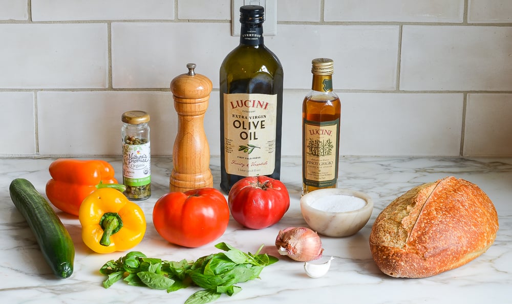 ingredients for panzanella salad