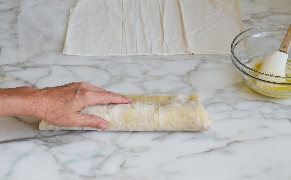 rolling the strudel