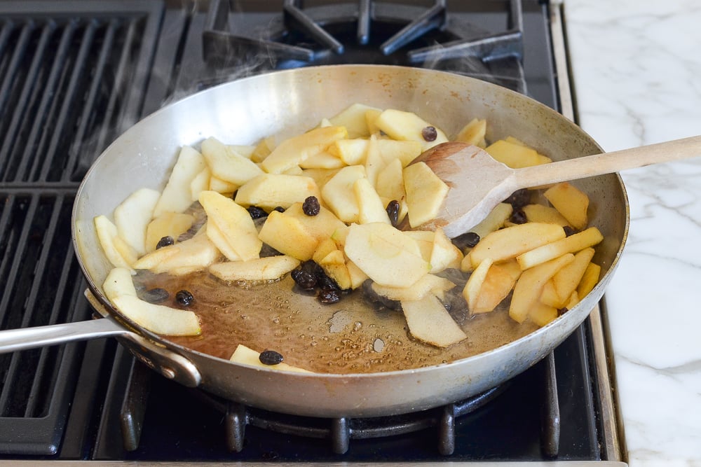 cooking the apple mixture