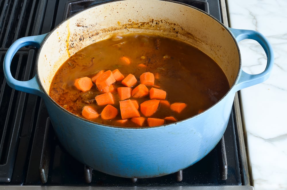 adding the carrots and apricots