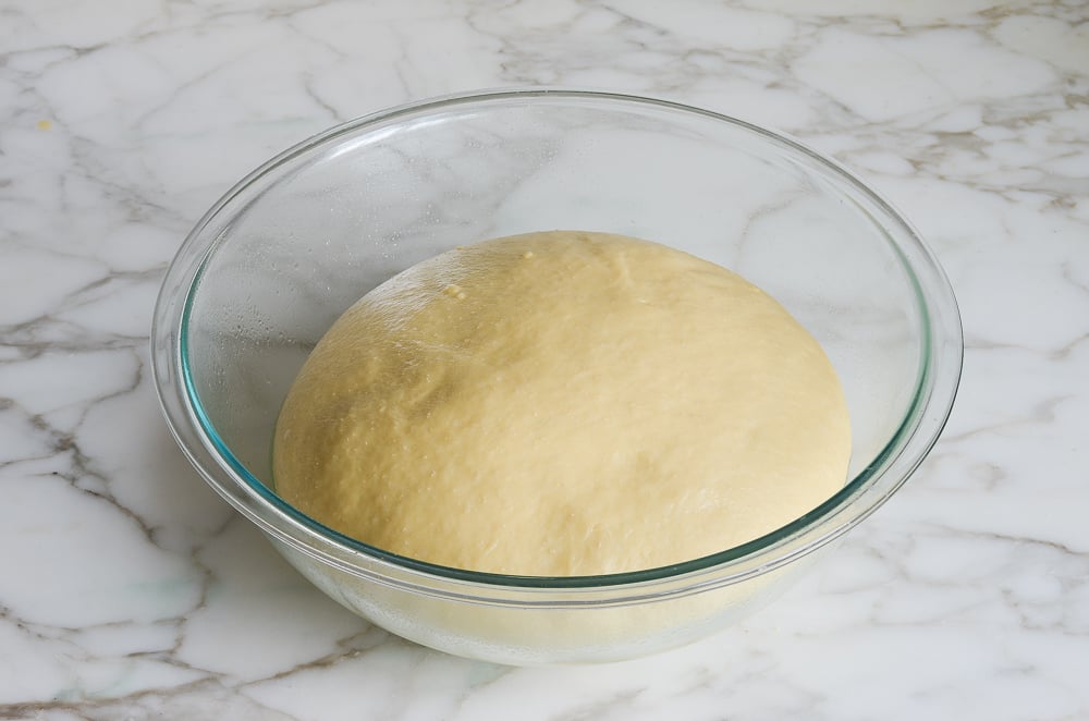 challah dough after first rise