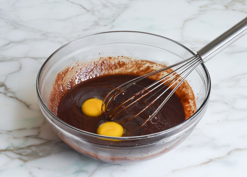 whisking in the eggs