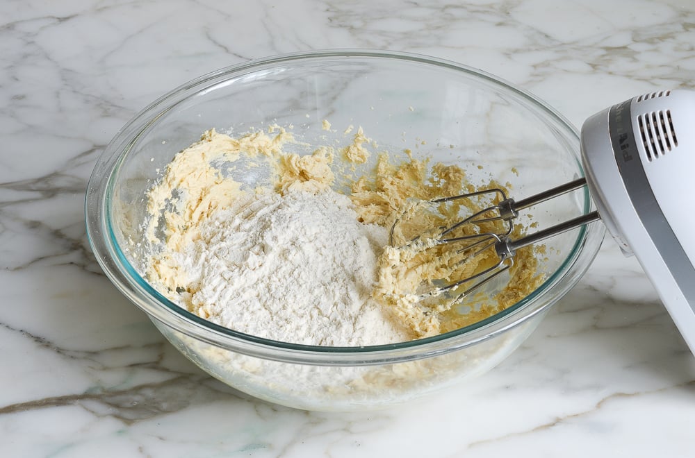 mixing in flour