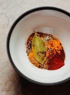 Bowl of unmixed spices.
