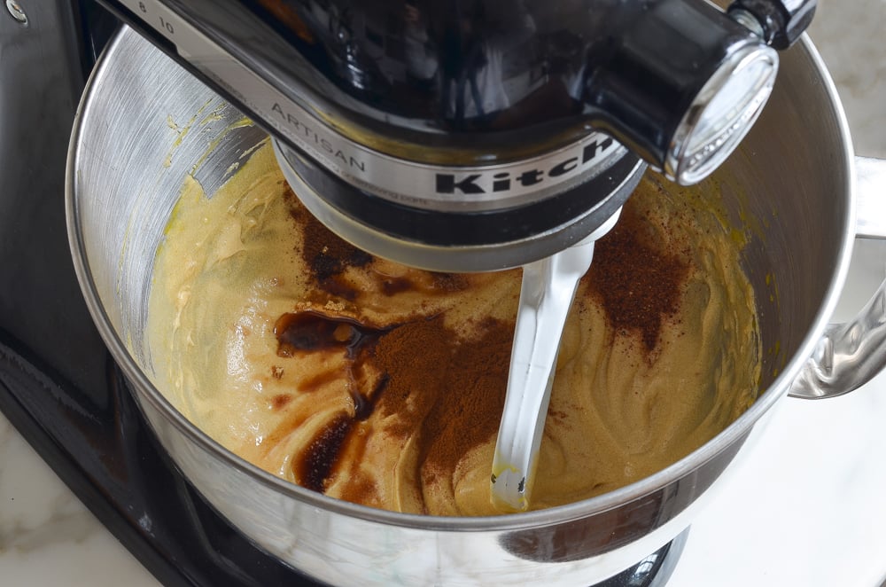 adding spices and vanilla