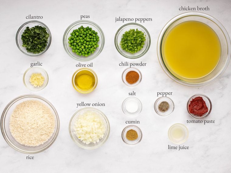 ingredients to make Mexican rice