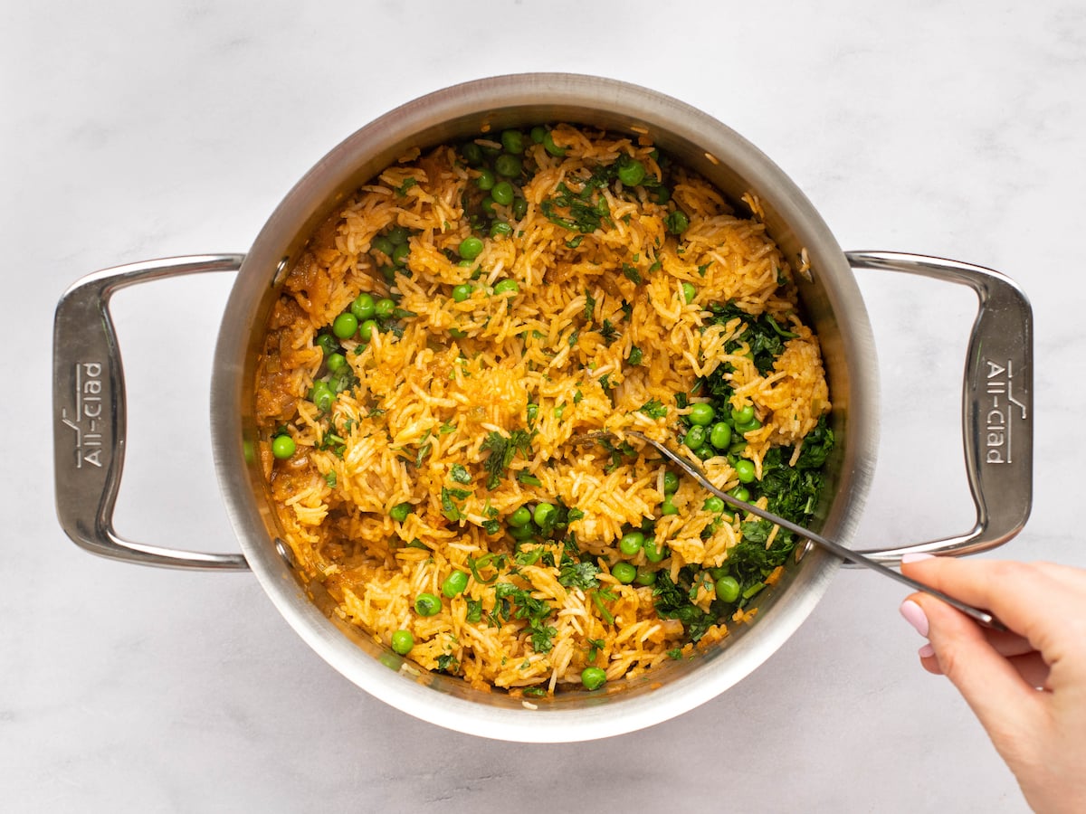 Mexican rice in pot