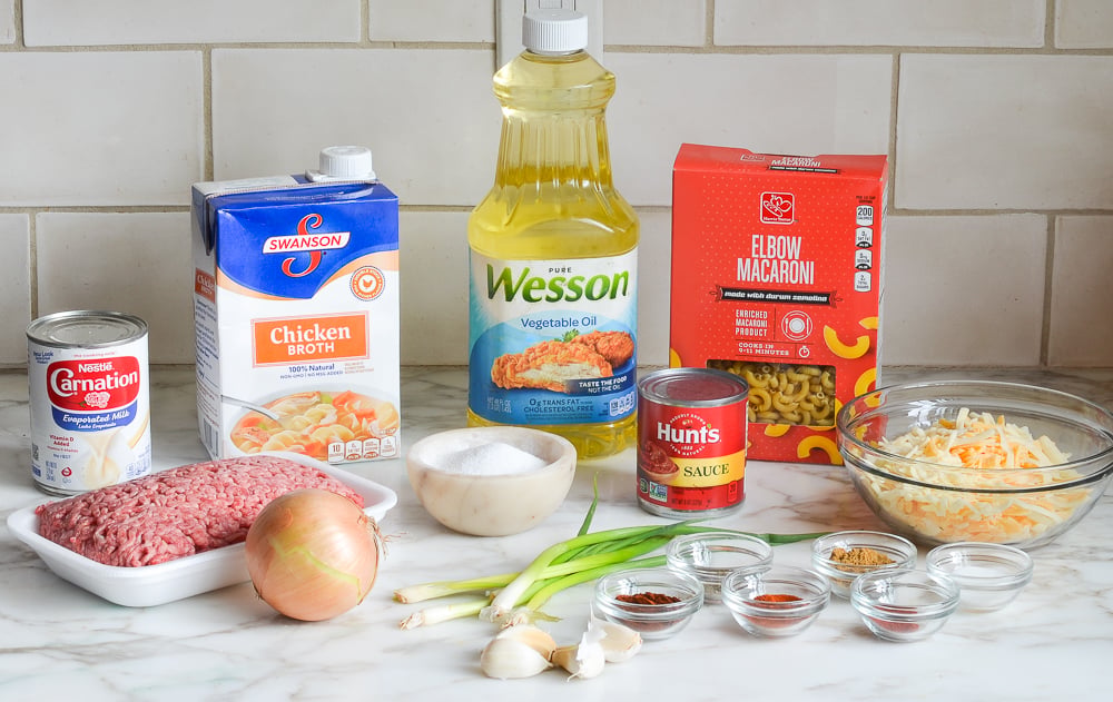 ingredients for chili mac