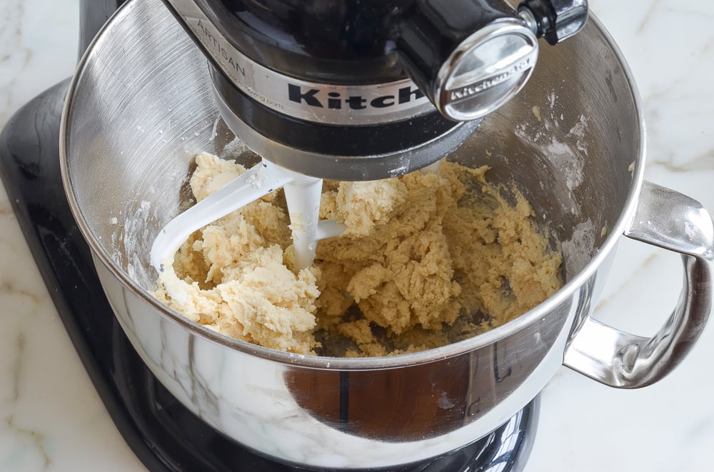 mixed pecan shortbread cookie dough