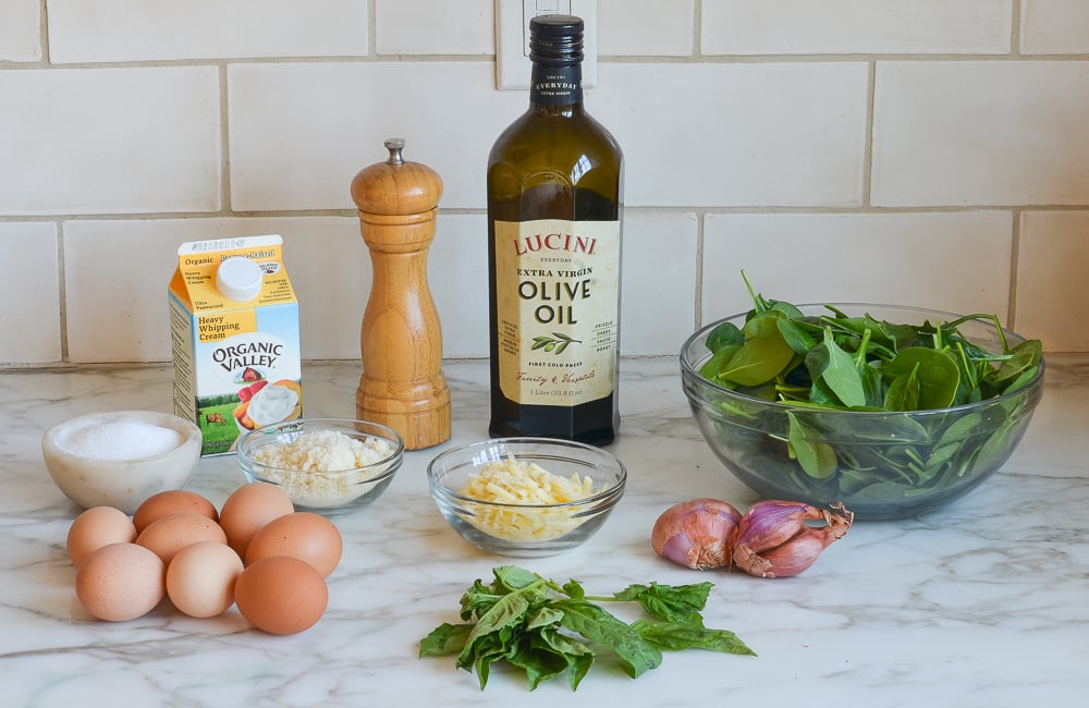 ingredients for spinach frittata
