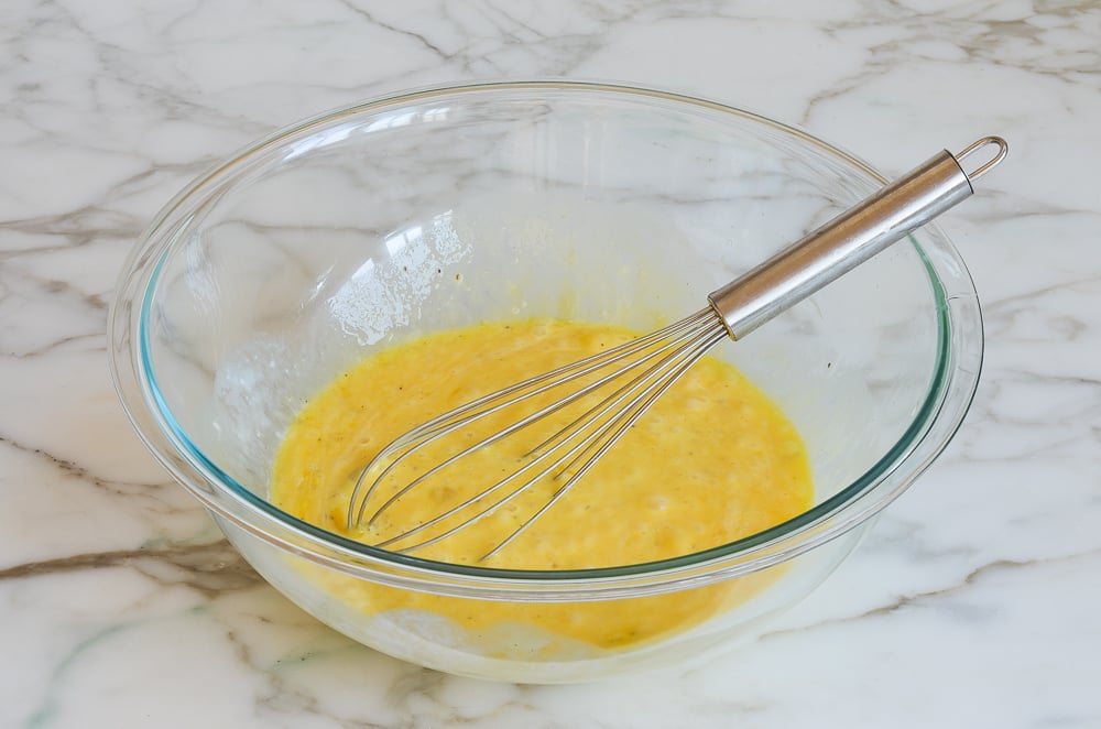 whisked egg mixture