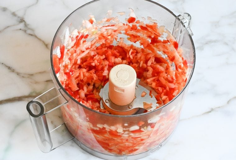 chopped veggies for sloppy joes