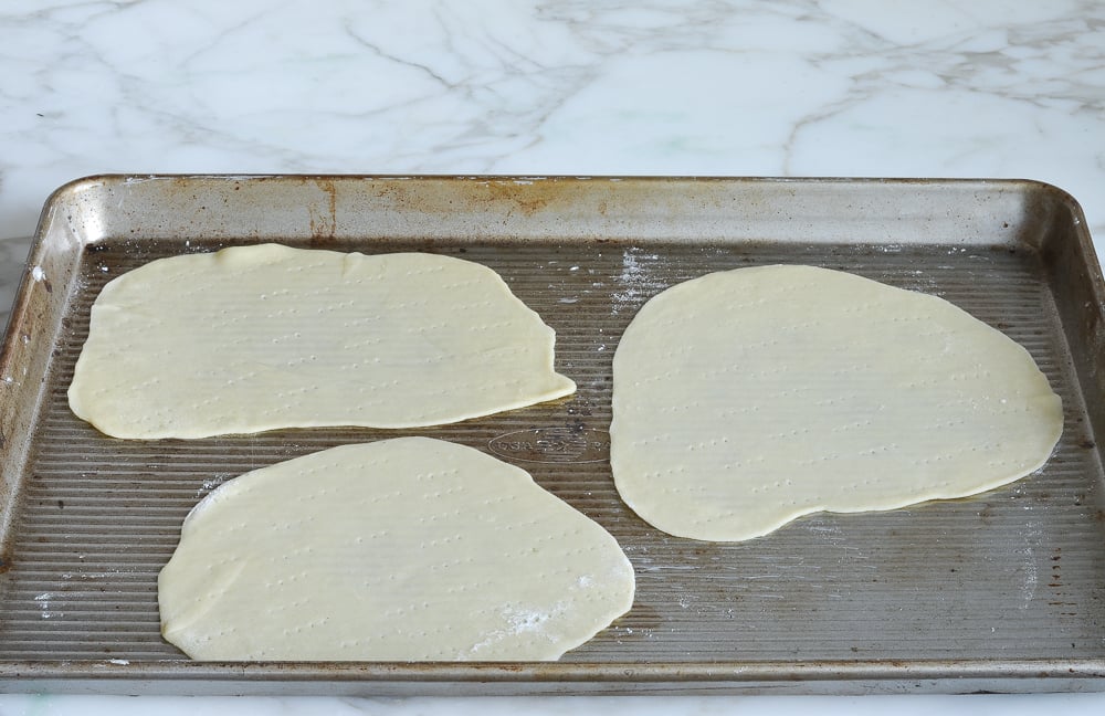 matzo pricked and ready to bake 