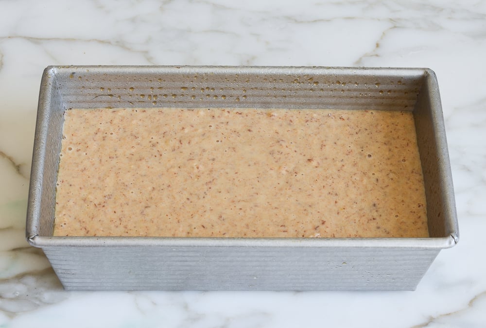 whole wheat banana bread ready to bake