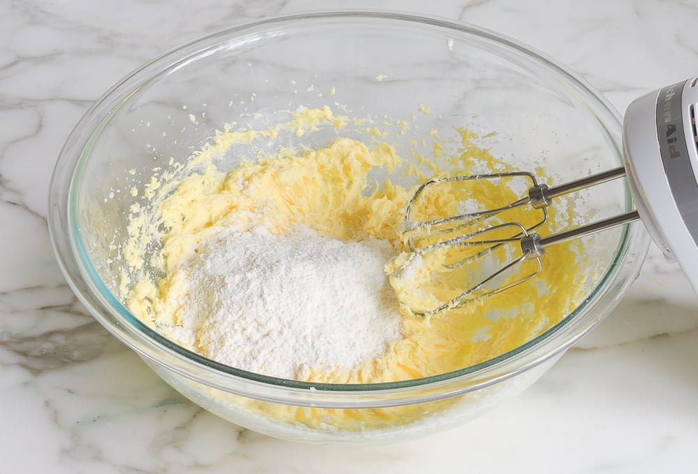 adding the flour mixture
