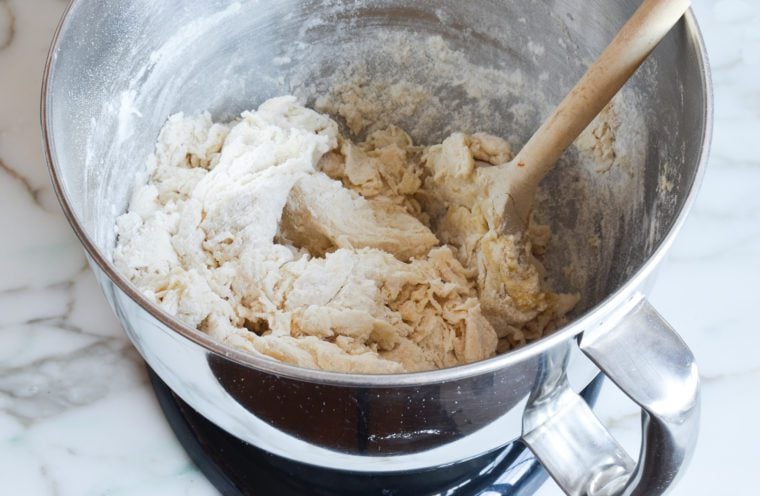 shaggy mass of pizza dough