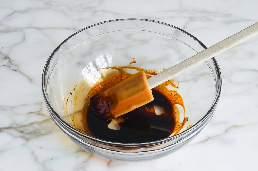 espresso dissolved in mixing bowl